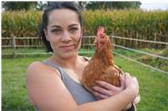 200 Legehühner sorgen täglich für frische, beste Eier. Wir füttern unsere Hühner ausschließlich mit Futter hergestellt aus eigenem Getreide. Auch die Sojabohne, welche im Futter das Eiweiß liefert, bauen wir mittlerweile selbst an.