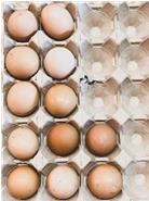 Eier von glücklichen Hühnern am Feldmann Hof