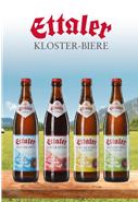 Hier sehen Sie unsere Klassiker: Kloster Hell, Kloster Dunkel, Kloster Radler und Kloster Hell - Alkoholfrei.