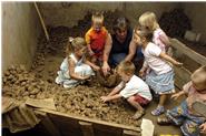 Kinder im Kartoffellager